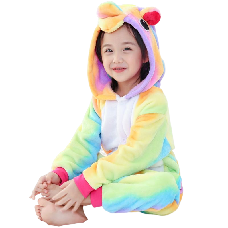 In-stock ropa de nios Kids Jumpsuits Playsuits Cartoon Unicorn Elephant Pig Sleepwear Footed Pyjamas