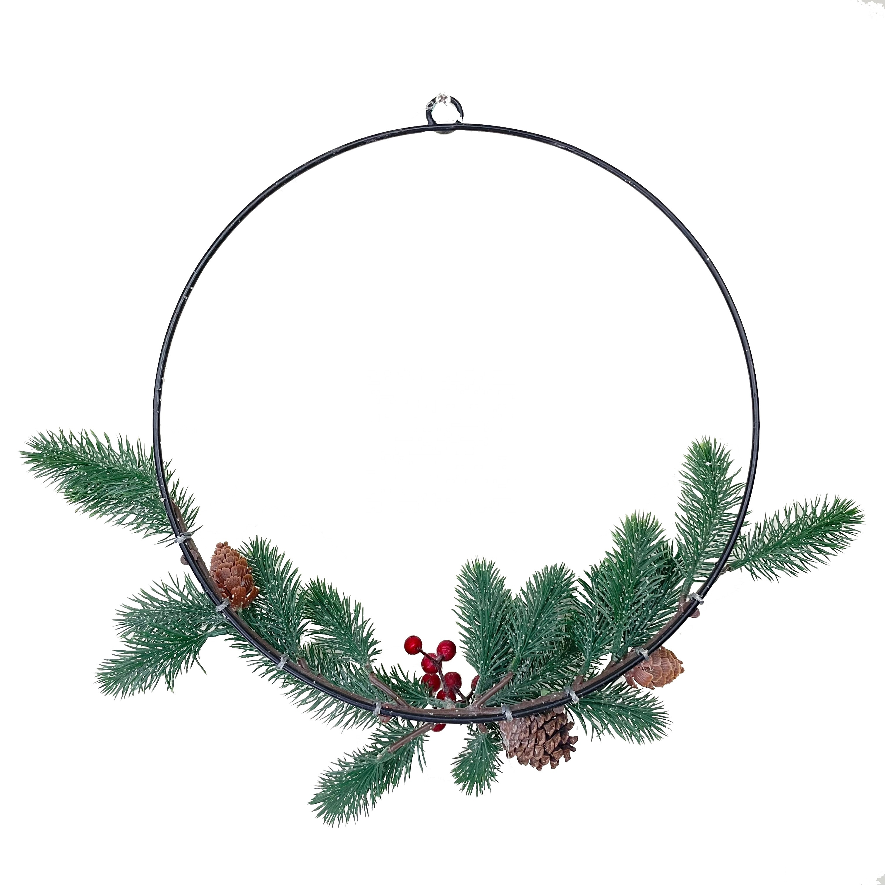 2022 Hot sale PE Green different style hanging decorative flowers wreaths and plant christmas pine cone home cafe decor