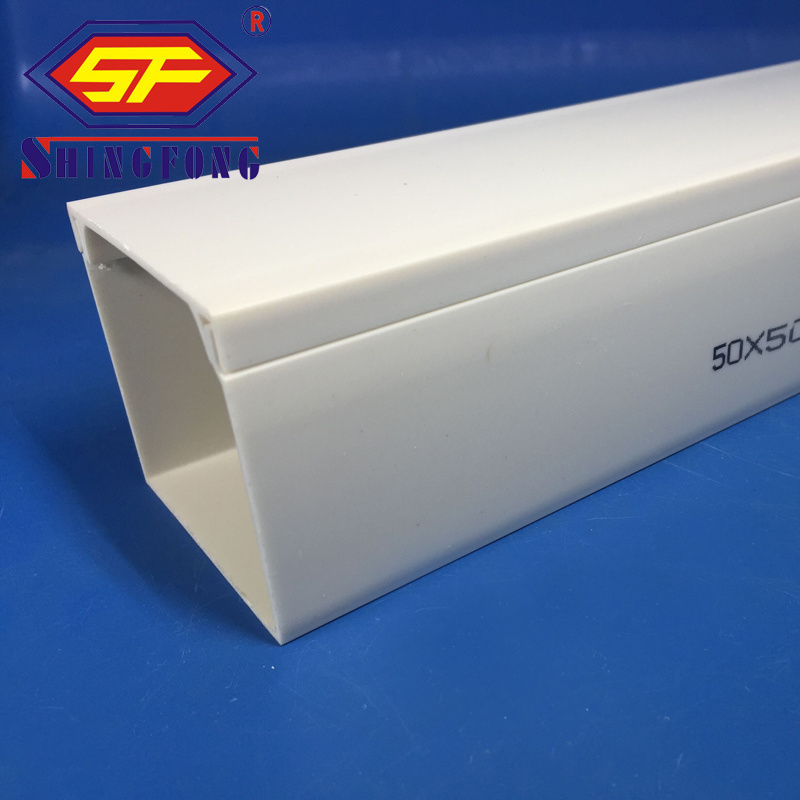 Decorative Air Conditioner PVC Pipe Cover Square Cable Trunking 75x75mm