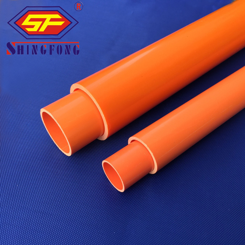 Wall Cable PVC tubes Rectangular Cable Pipe Rigid Orange PVC Bending Conduit