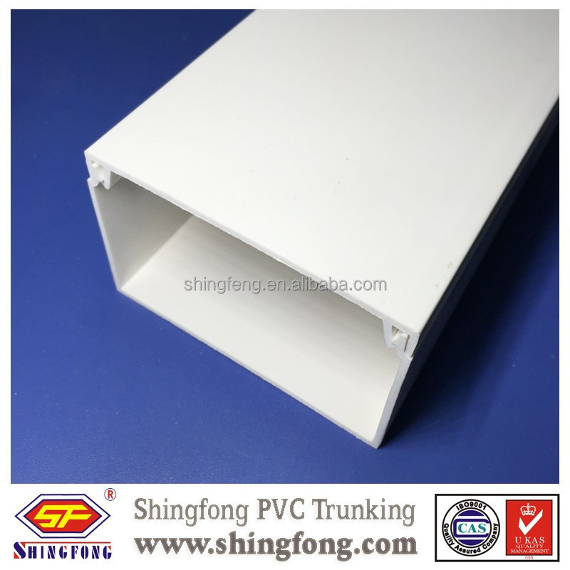 Decorative Air Conditioner PVC Pipe Cover Square Cable Trunking 75x75mm