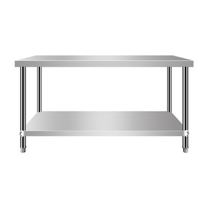 Origin China factory supply stainless steel double deck work table for hotel, restaurant, dining room and kitchen.