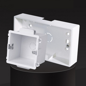 Surface Mount Pvc Junction Box Home Use Wall Socket Bottom Box One Gang Fireproof Electrical Switch Box