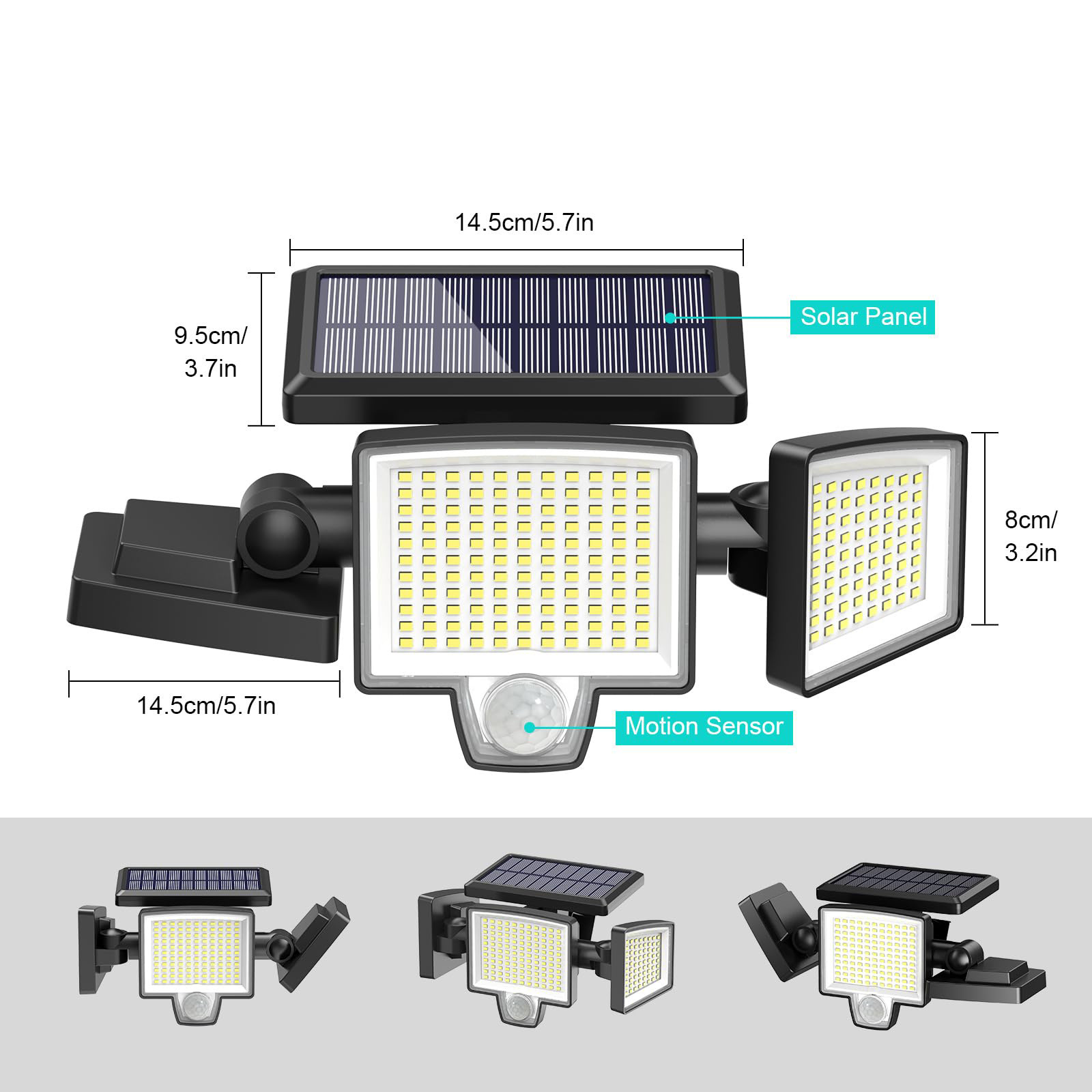 Solar waterproof led Motion Sensor Solar Outdoor Wall Light garden decorative lights