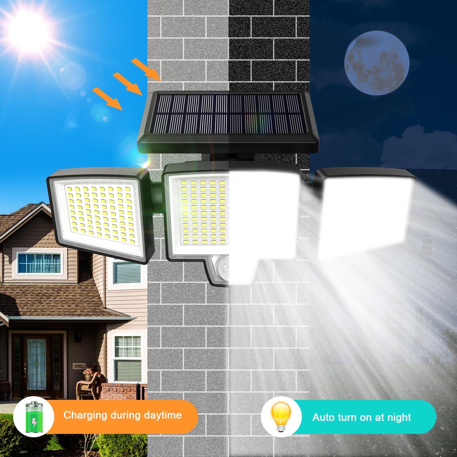 Solar waterproof led Motion Sensor Solar Outdoor Wall Light garden decorative lights