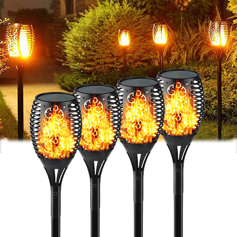 Super Bright Solar Outdoor Waterproof Led Torch Light Flame Lamp Flickering Flame Garden Lights