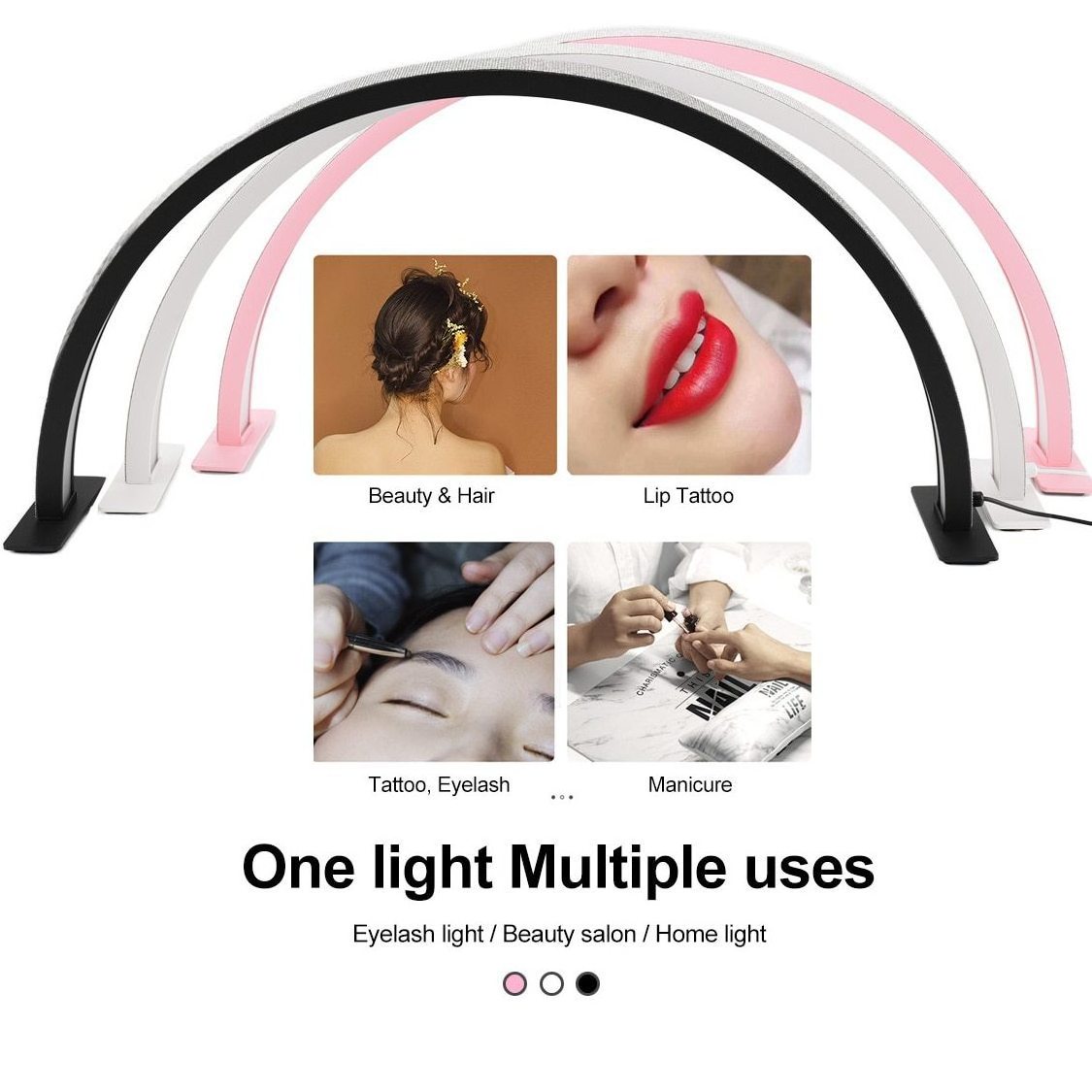 Custom Logo Oem Nail Supplies Half Month Led Nail Lamp Diamond Nail Table Light Ring Lamp Salon Manicurist Tools Fill Light