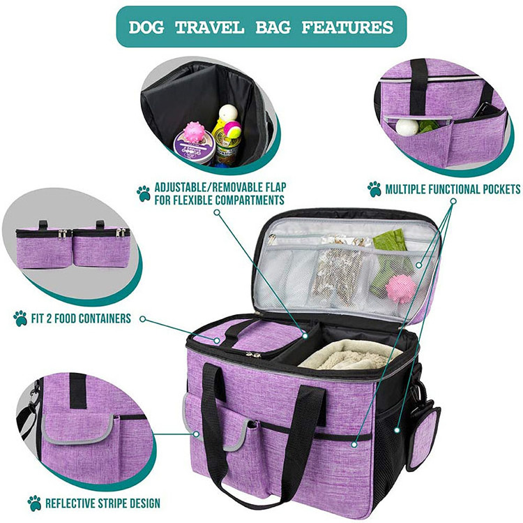 Pet Travel Bag Airline Approved  Dog Sport Supplies Kit Toy Dry Food Storage Dog Travel Bag Dog Pet Accessories For Home