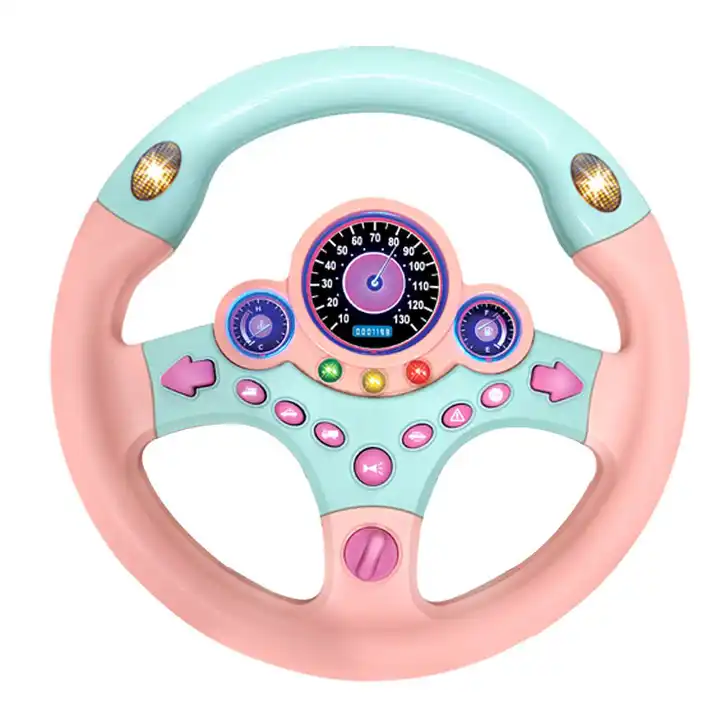 factory custom simulation driving steering wheel plastic toy car driving simulator baby steering wheel toys for toddlers