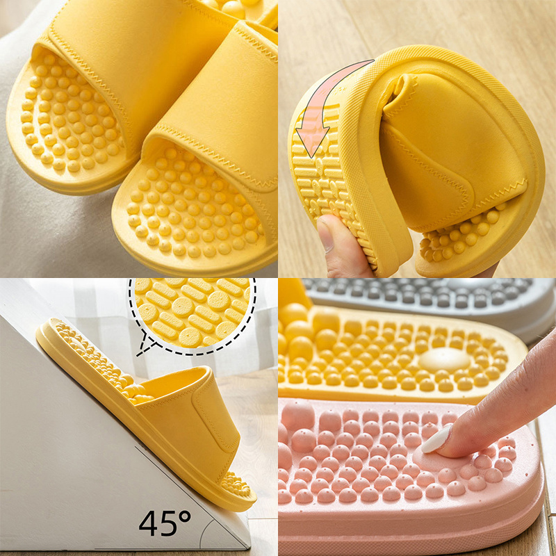 Bathroom Shower Acupuncture Therapy Massage Shoes Foot Activating Reflexology Feet Care Sandal PVC Foot Massage Slippers