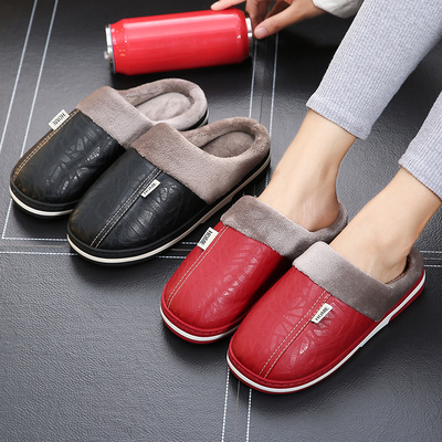 Unisex Men Women New Non Slip Soft Bottom Warm Winter Slippers Waterproof Fur Lined Indoor Home Slippers