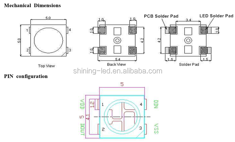 Addressable WS2812 SMD 5050 5V RGB WS2812B-V5 LED Chip For Strip Lighting With Programmable IC WS2811 Embedded DC5V Diodo