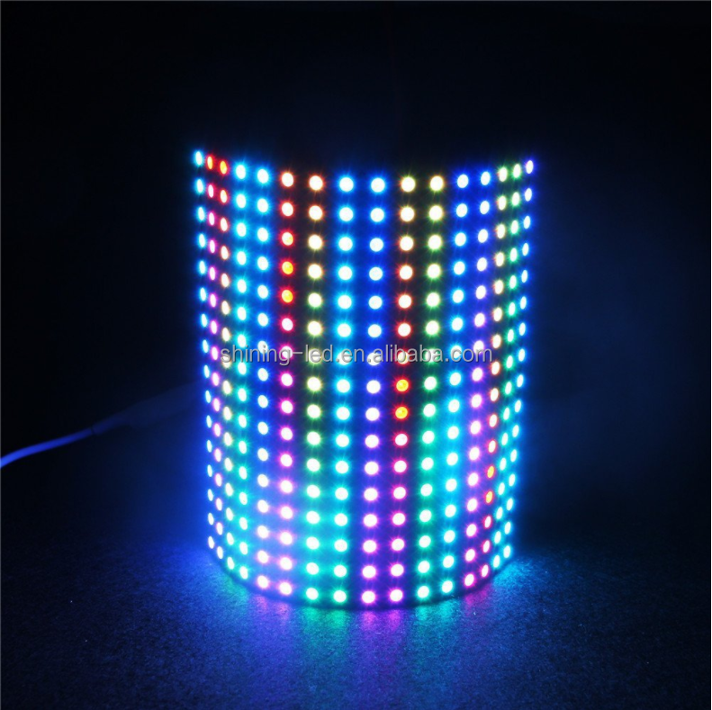 Bendable Flex Pixel Matrix Programmable LED Display Screen 8*32/16*16/8*8 RGB APA102C/WS2812B/SK6812 LED Flexible Panel