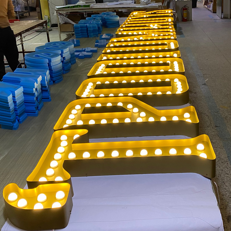 SHINING Marquee Led Signs Old Fashion Letter Lights Marquee Customized 3D Led Illuminated Sign Store Sign