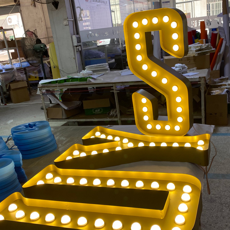 SHINING Marquee Led Signs Old Fashion Letter Lights Marquee Customized 3D Led Illuminated Sign Store Sign