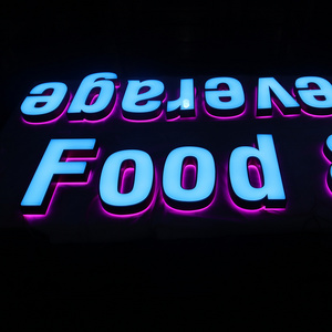 acrylic backlit metal letter signs stainless steel frame 3d led luminous light box shop board restaurant sign