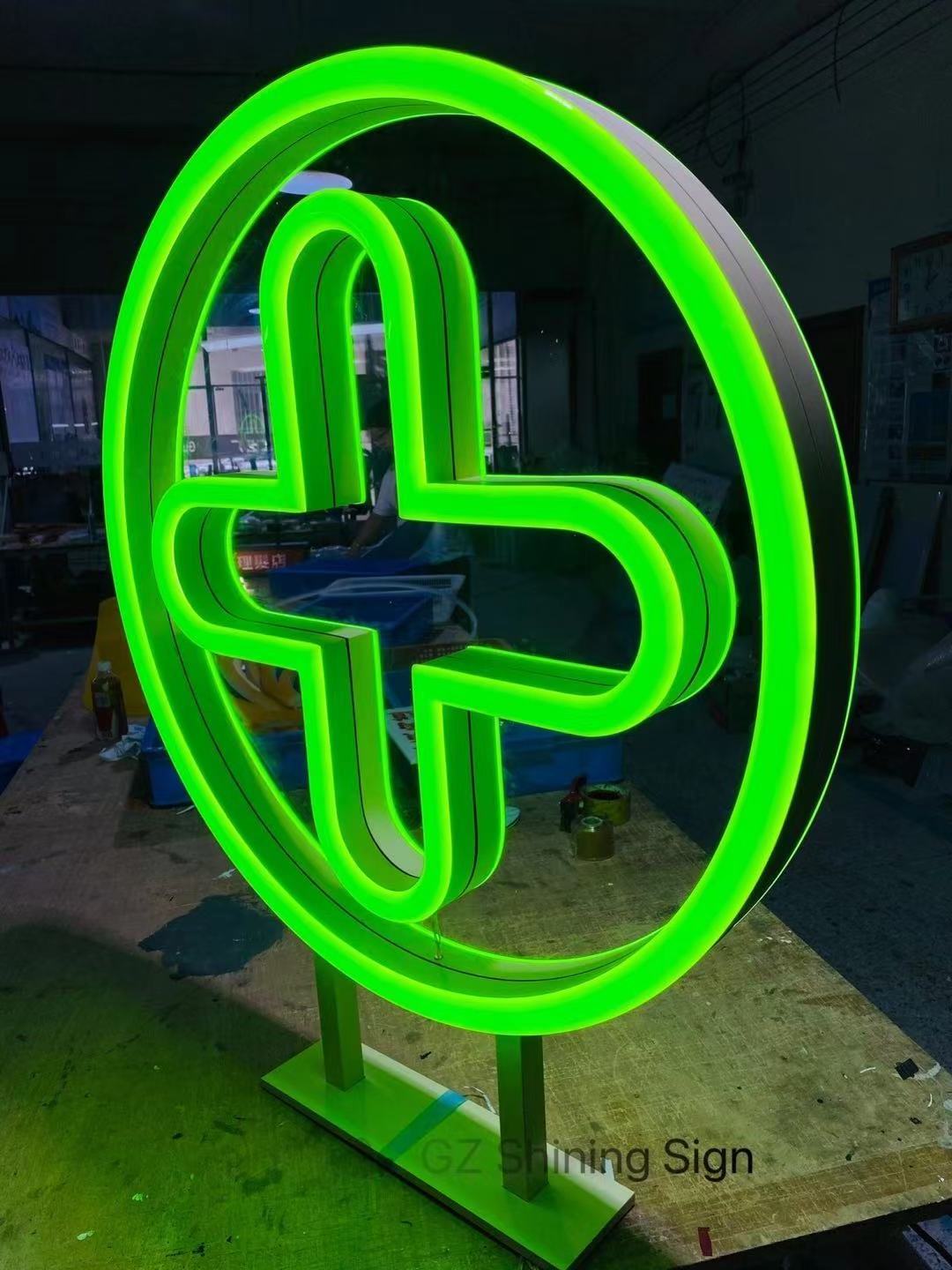 Pharmacy Business 3D signboard Logo Building Illuminated Sign Board LED Shop Channel Letters lettre lumineuse