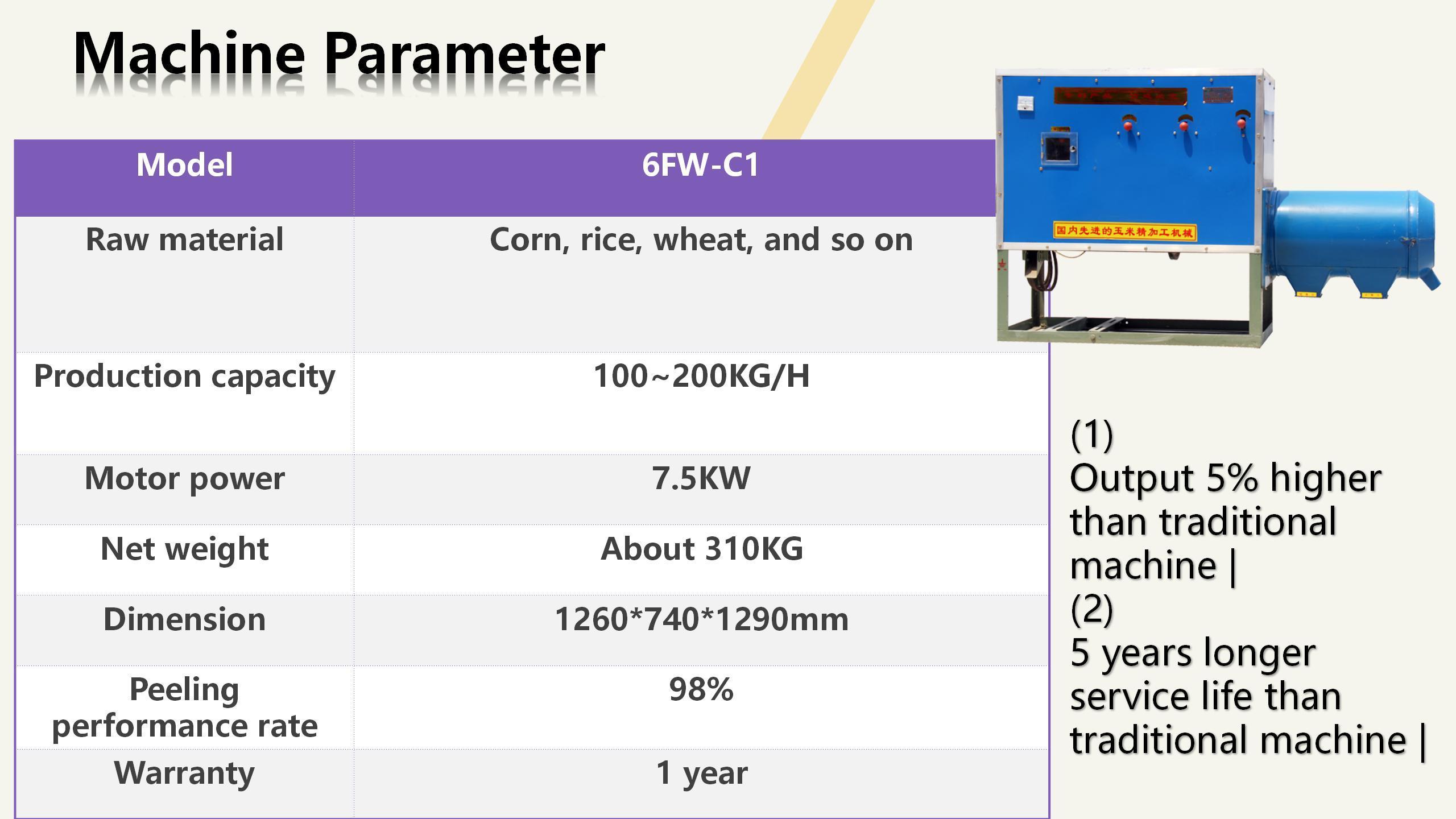 Sifting system maize peeling and semolina grinding corn grits milling machine