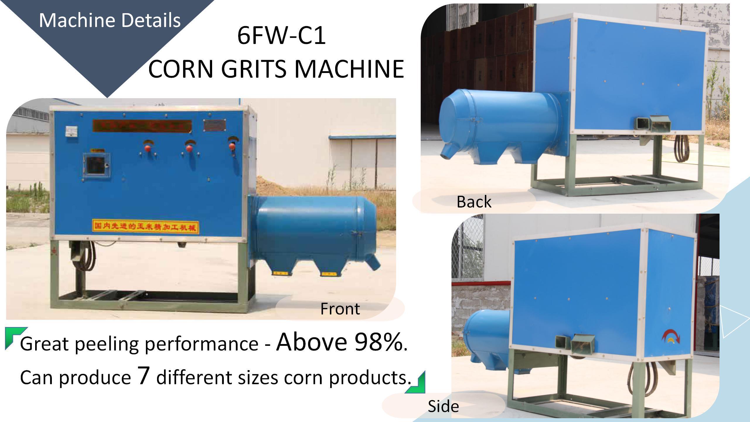 Sifting system maize peeling and semolina grinding corn grits milling machine