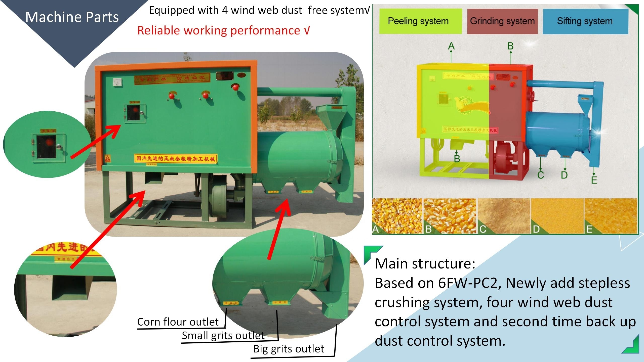 Cracked Corn Machine Corn Peeling Machine Corn Grits Milling mill maize semolina machine