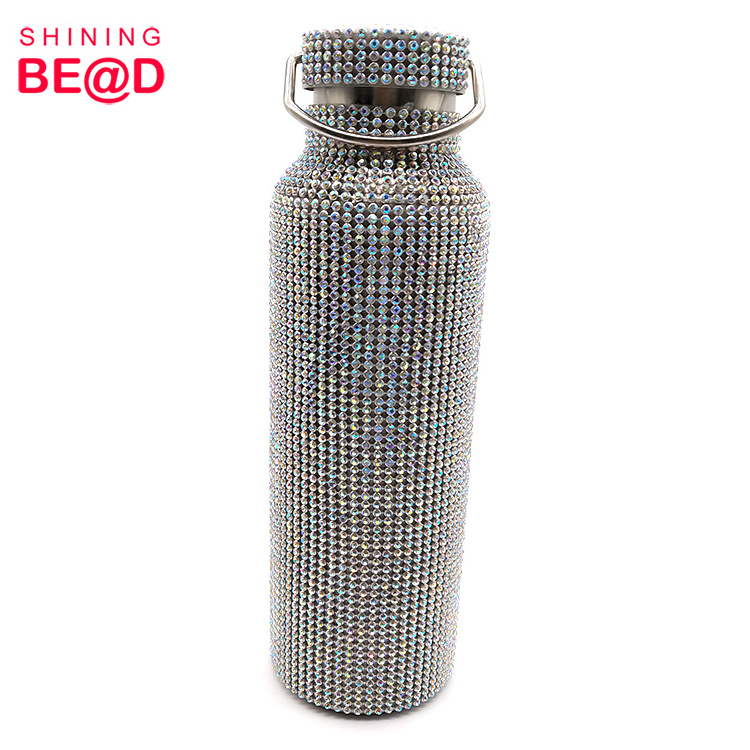 Sparkling Diamond Thermos Bottles Portable Stainless Steel Crystal Rhinestone Water Bottle For Men Women Drinking Thermal Flask