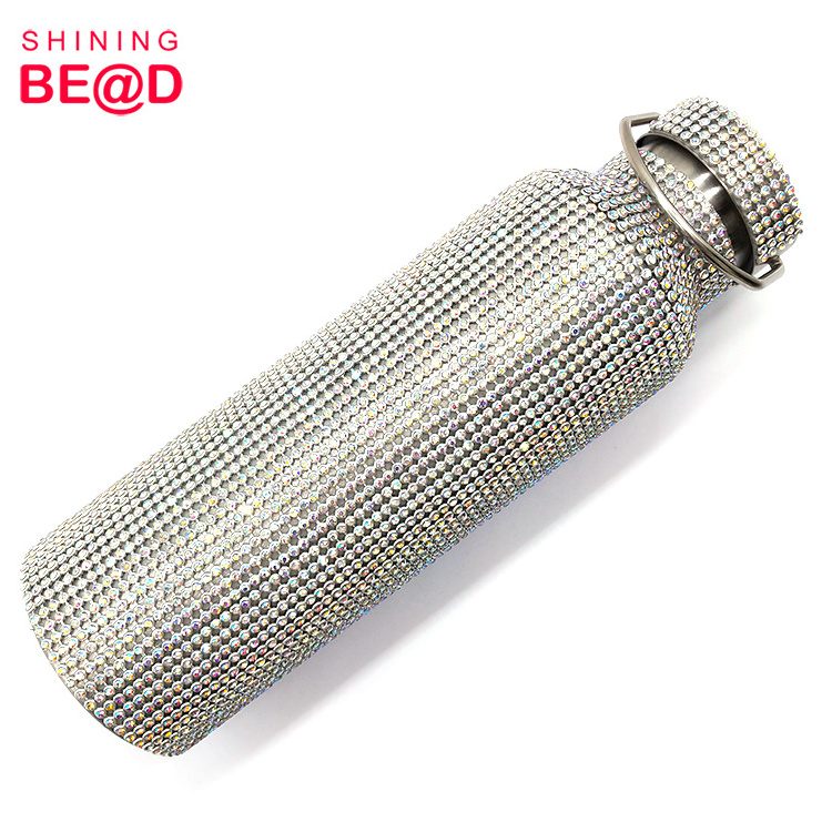 Sparkling Diamond Thermos Bottles Portable Stainless Steel Crystal Rhinestone Water Bottle For Men Women Drinking Thermal Flask