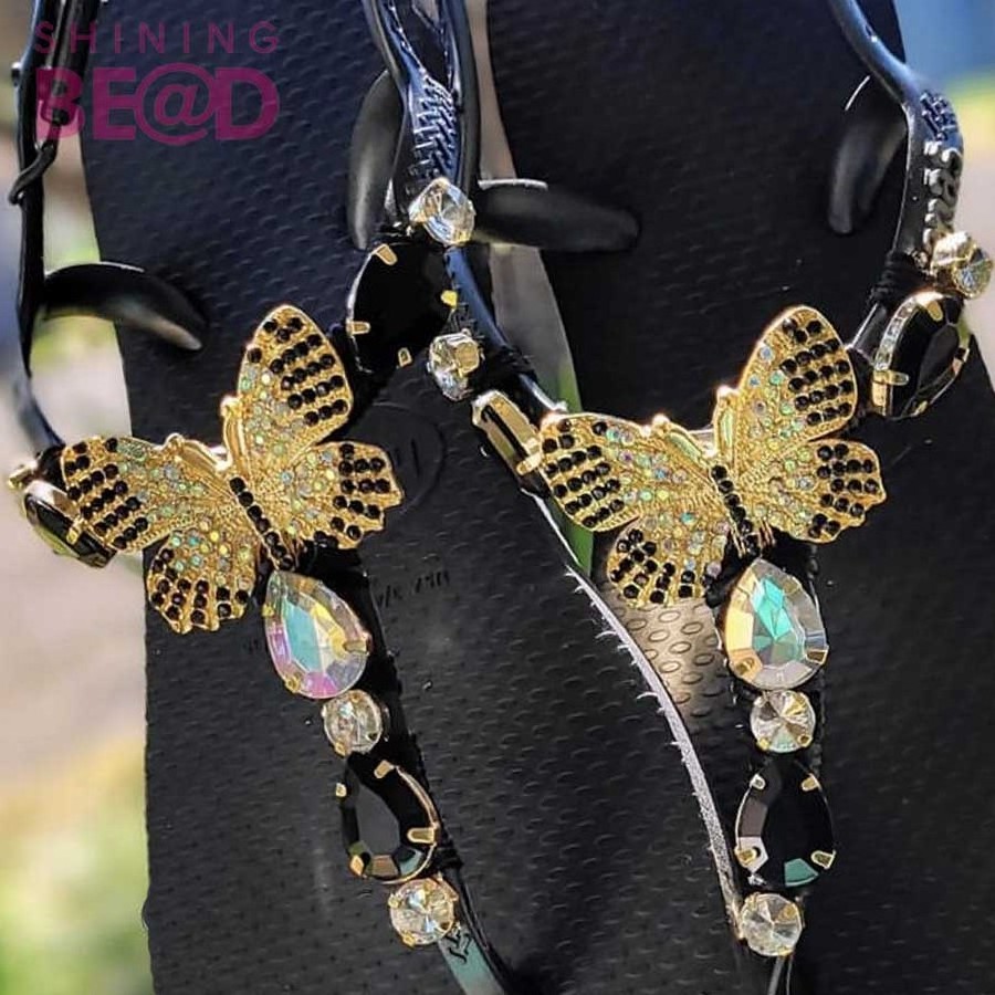 Hot sale blue evil eye rhinestone ornament slipper accessories buckle sandal chain for women flip flop shoe crystal chain