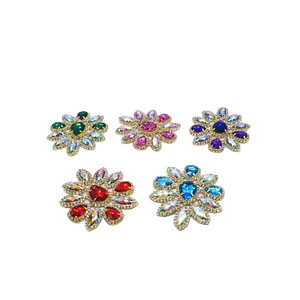 Rhinestone Alloy Custom Design Buckle tieback knob accessories Crystal for belt decoration colorful