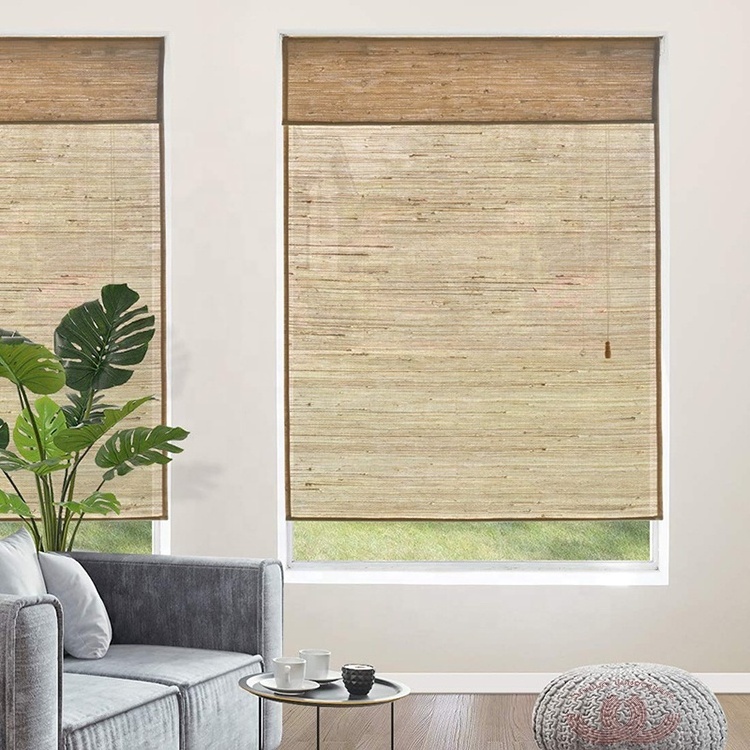 Shining 9033 Bamboo Roller Roman Woven Curtains Chick Blinds