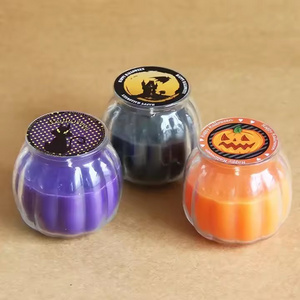 Buy Wholesale Pumpkin Shaped Glass Jar Custom Scented Candles Halloween Pumpkin Candle