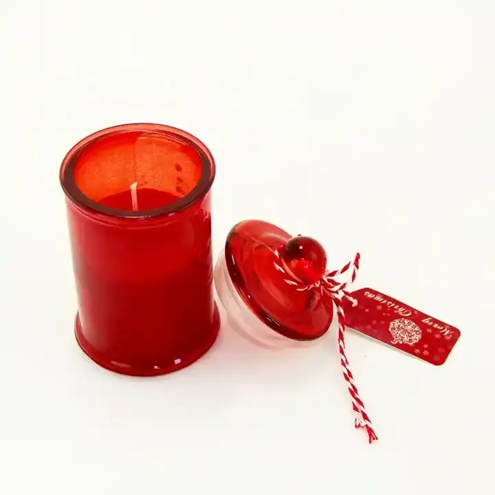 Wholesale Popular Customized Gift Holiday Luxurious Buy Cute Mini Christmas Glass Candy Jar Scented Candle