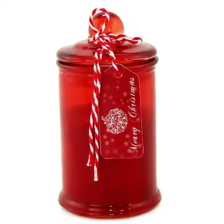 Wholesale Popular Customized Gift Holiday Luxurious Buy Cute Mini Christmas Glass Candy Jar Scented Candle