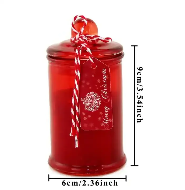 Wholesale Popular Customized Gift Holiday Luxurious Buy Cute Mini Christmas Glass Candy Jar Scented Candle