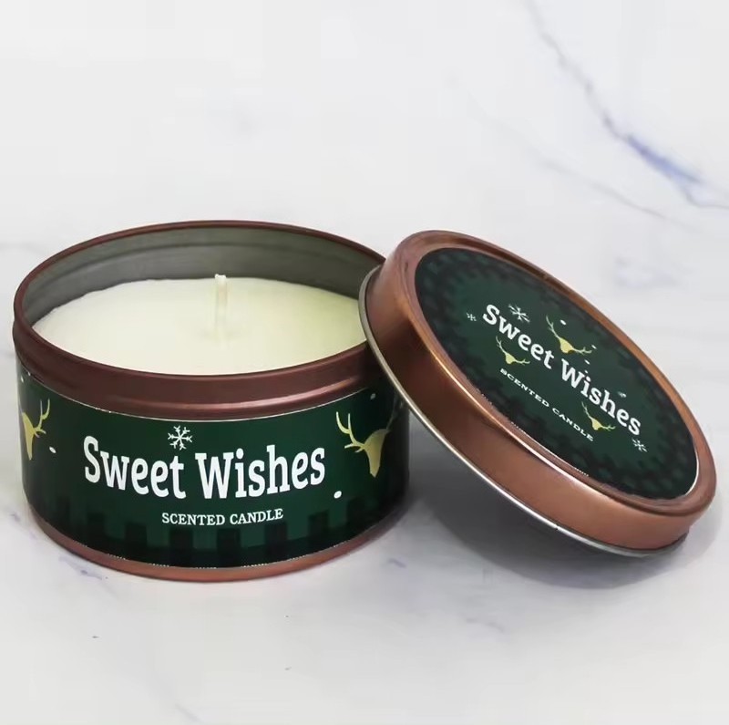 Wholesale Price 3 4 5 6 oz Luxury Packaging Custom Travel Candle Scent Design Customize Aromatic Soy Wax Tin Can Scented Candles