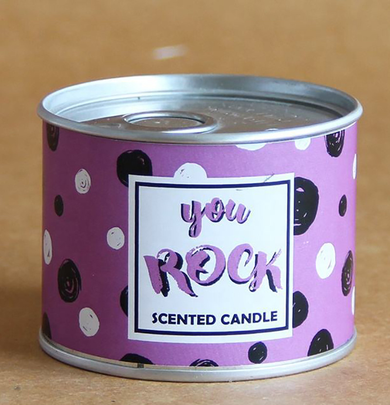 Custom Private Label Designer Gift Black Can Metal Tin Candles Scented