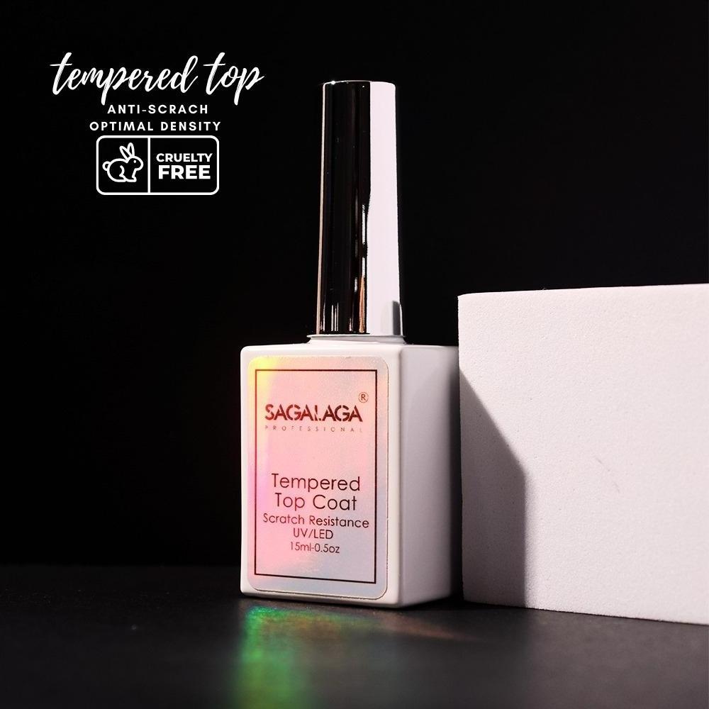 Wholesale Clear Tempered Top Coat Base Coat 15ml Diamond Soak Off Uv Gel Nail Polish No Wipe High Shine Quick Dry Private Label