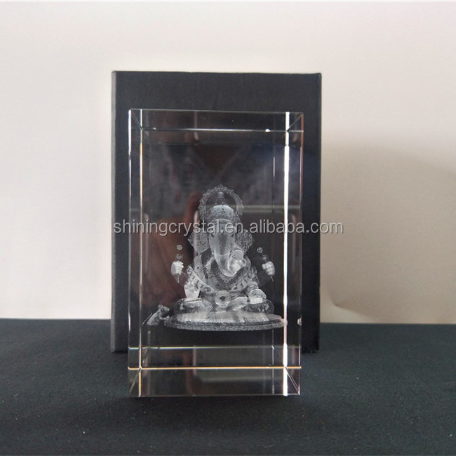 3d laser engraving crystal with 3d hindu god picture inside Hindu Religious gift