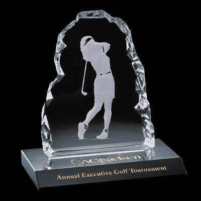 OEM / ODM Crystal Golf Ball on Small Base trophy