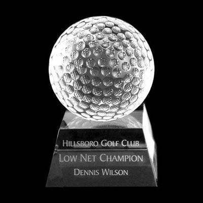 OEM / ODM Crystal Golf Ball on Small Base trophy