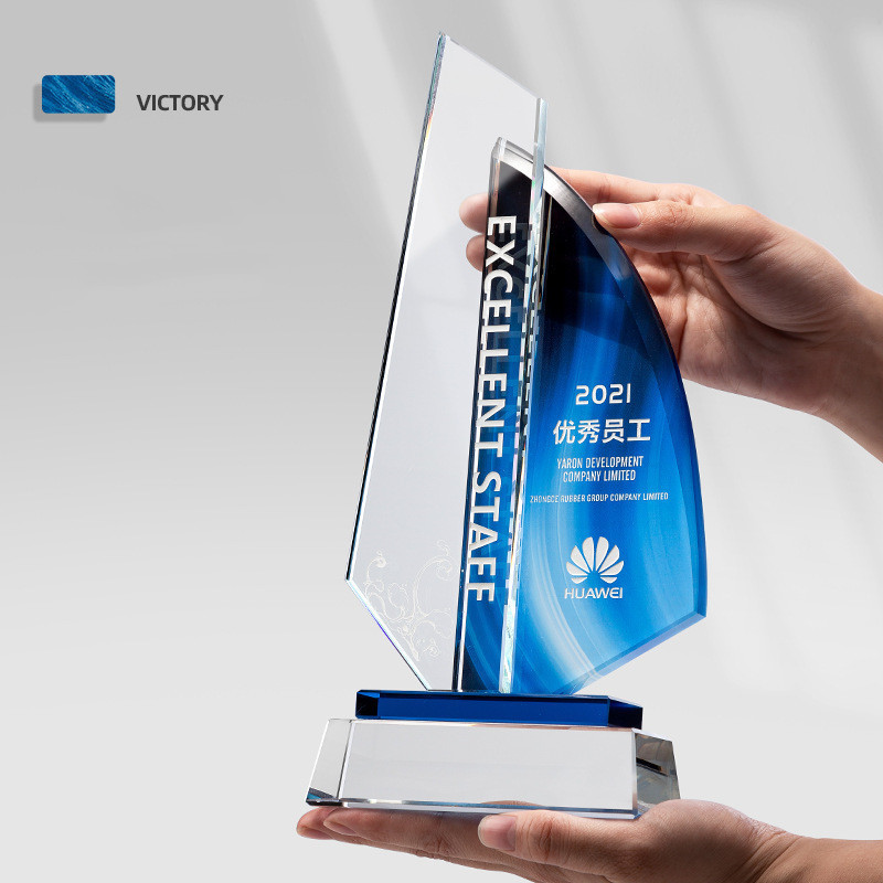 customized crystal glass plaque sublimation awards wholesale glass trophy business awards