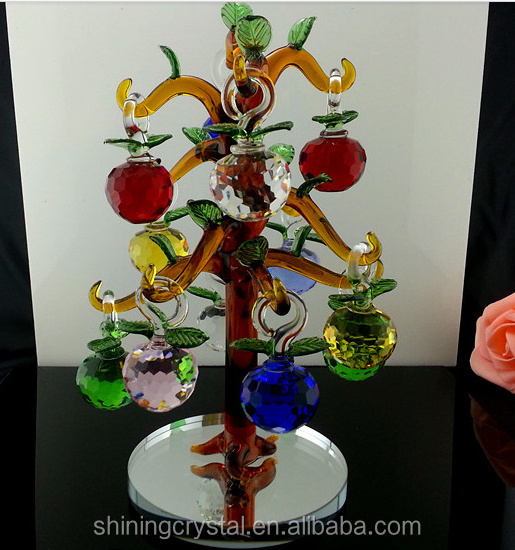 NEW 2023 Crystal glass apple tree for Christmas home decorations