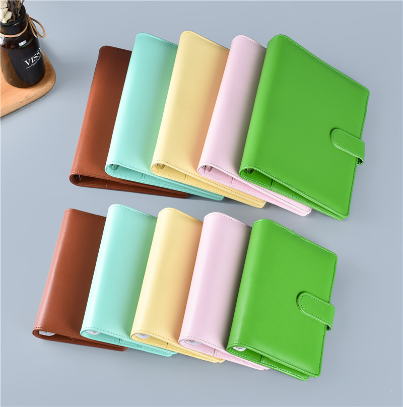 STOCK A5 A6 PU Leather Journal 6 Ring Binder Planner Cover Budget Binder Notebook in Summer Colors for Girls