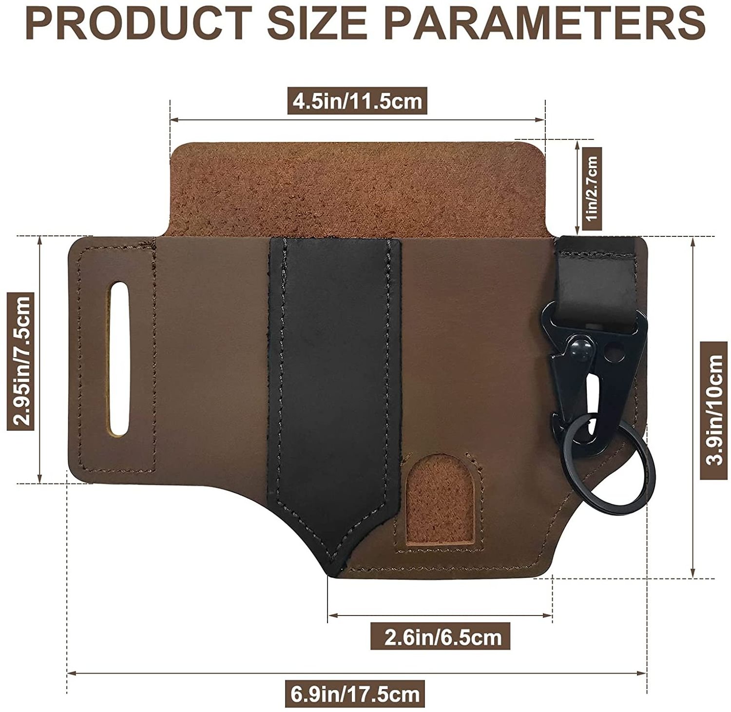 Genuine Leather Belt Loop Waist Sheath Multitool Sheath Pocket Organizer Storage Belt Waist Bag for Outdoors