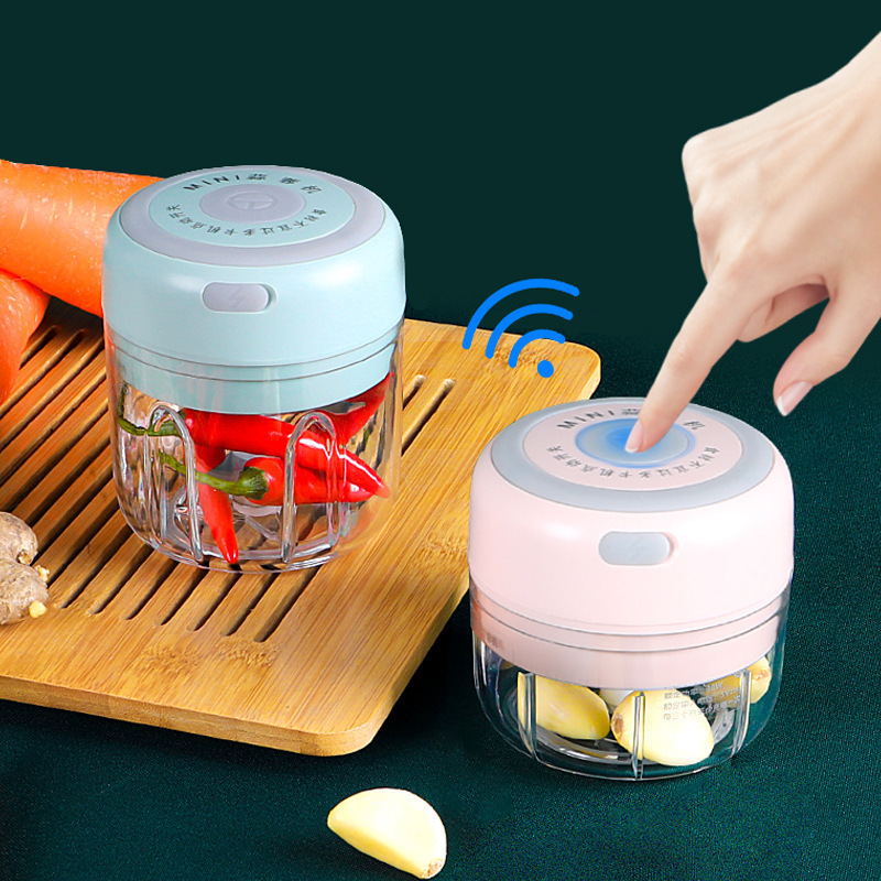 Mini Wireless Electric Vegetable Chopper Kitchen Accessories Garlic Crusher Gadgets Fast Crush Fruits and Vegetables