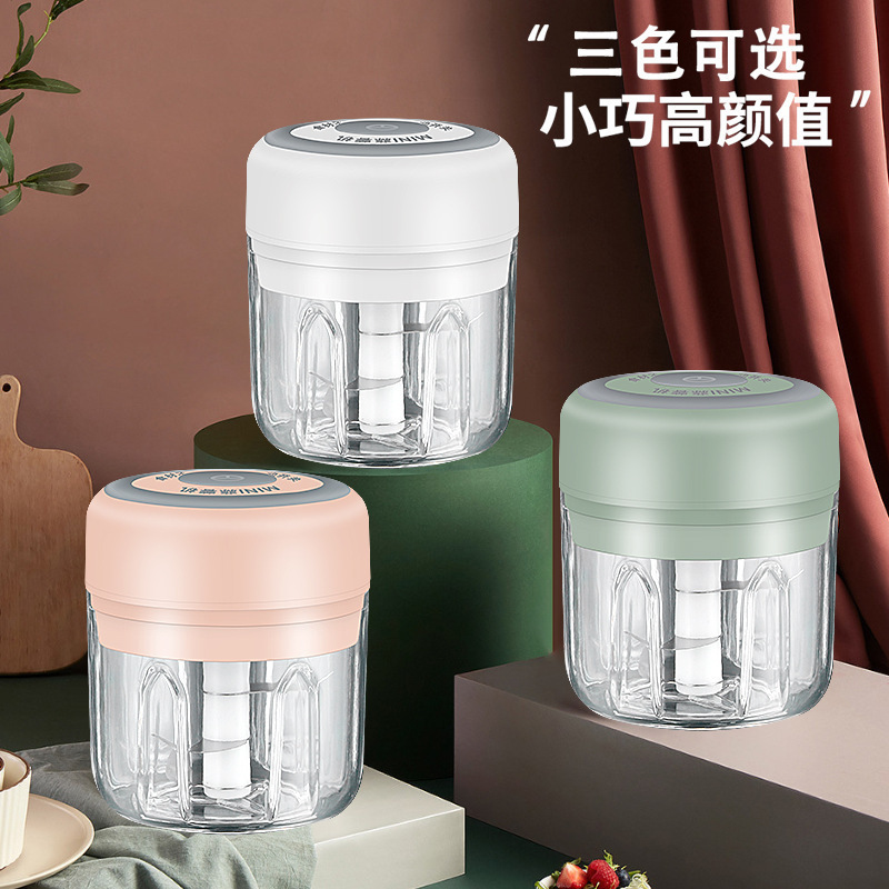 Mini Wireless Electric Vegetable Chopper Kitchen Accessories Garlic Crusher Gadgets Fast Crush Fruits and Vegetables