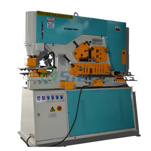 SIECC 90 tons pressure ironworker sheet metal bending machine construction steel round bar square bar cut punch machine