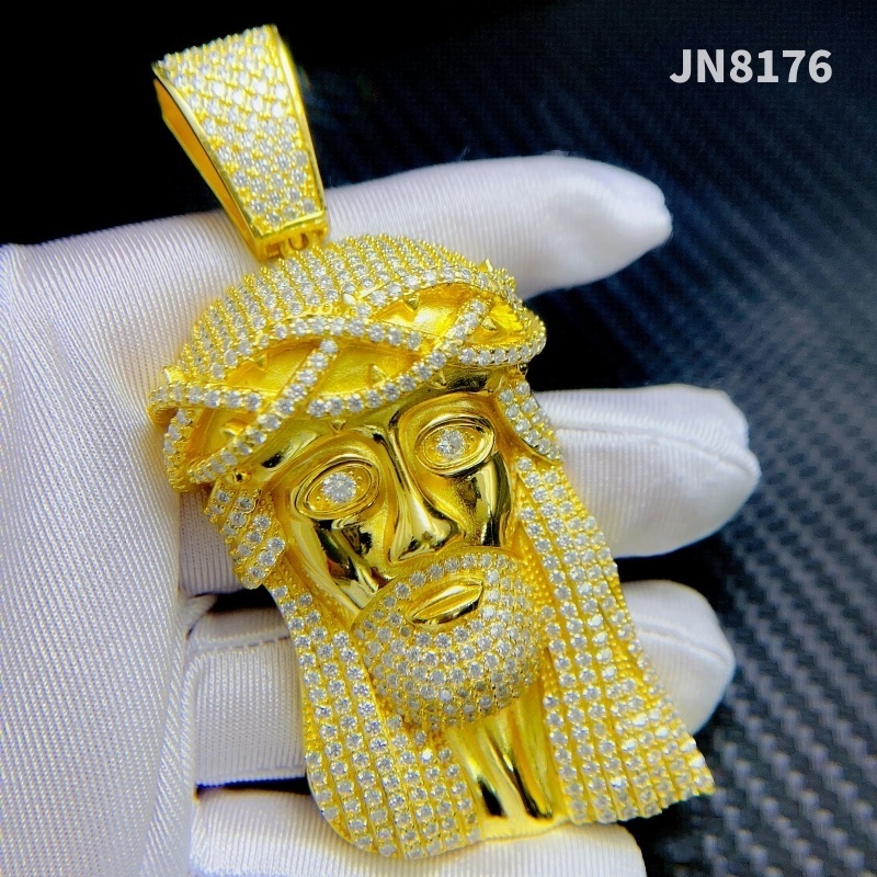 Fine jewelry 925 sterling silver jesus pendant custom moissanite pendants iced out diamond hip hop jewelry