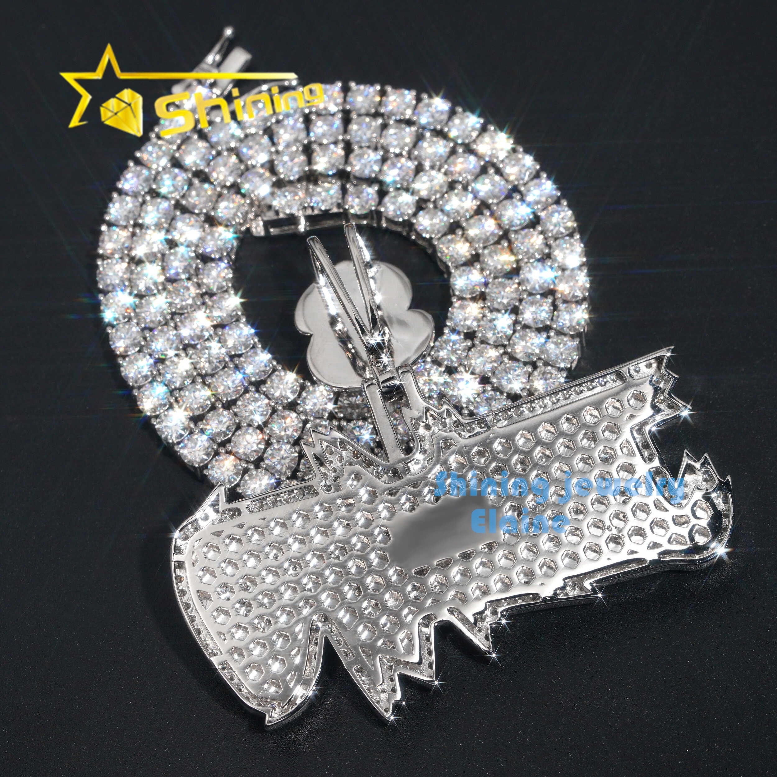 2.5'' custom letter pendant silver 925 vvs moissanite diamond jewelry iced out hip hop pendants