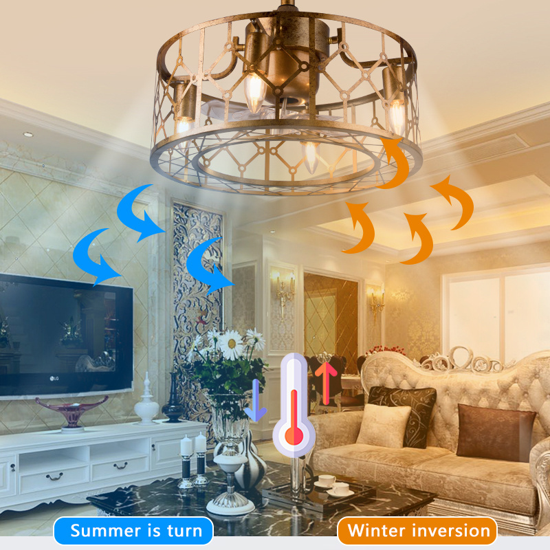 Ceiling Fan with Lights Glod Caged Ceiling Fan Lights Remote Control Small Industrial Ceiling Fan Light Fixture Flush