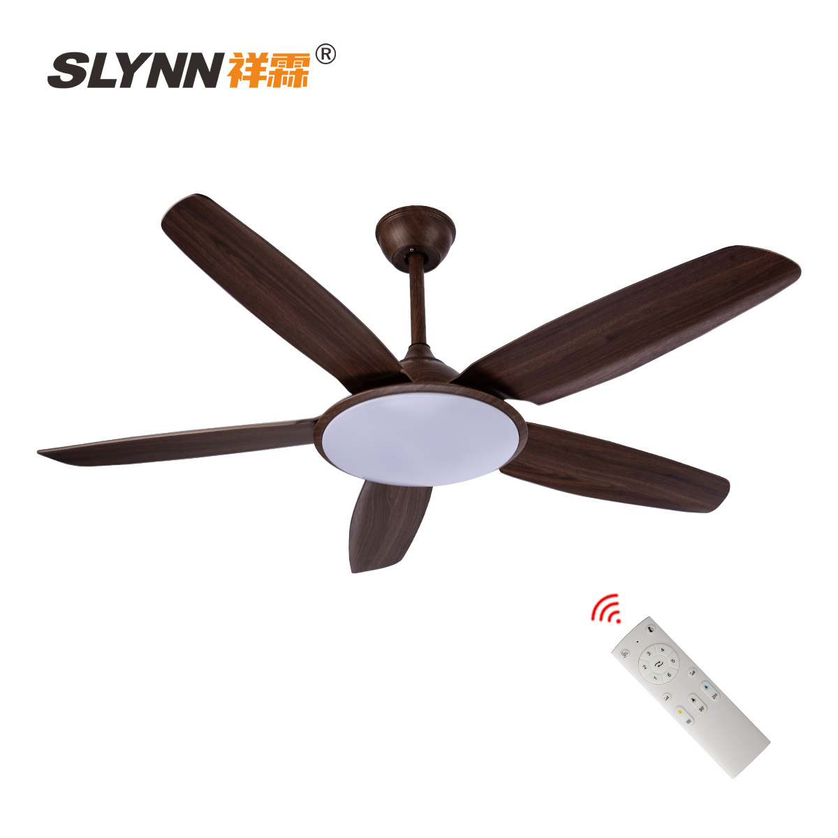 Living room Wooden Blades DC Ceiling Fan Retro Remote Control LED Light Outdoor Indoor Modern